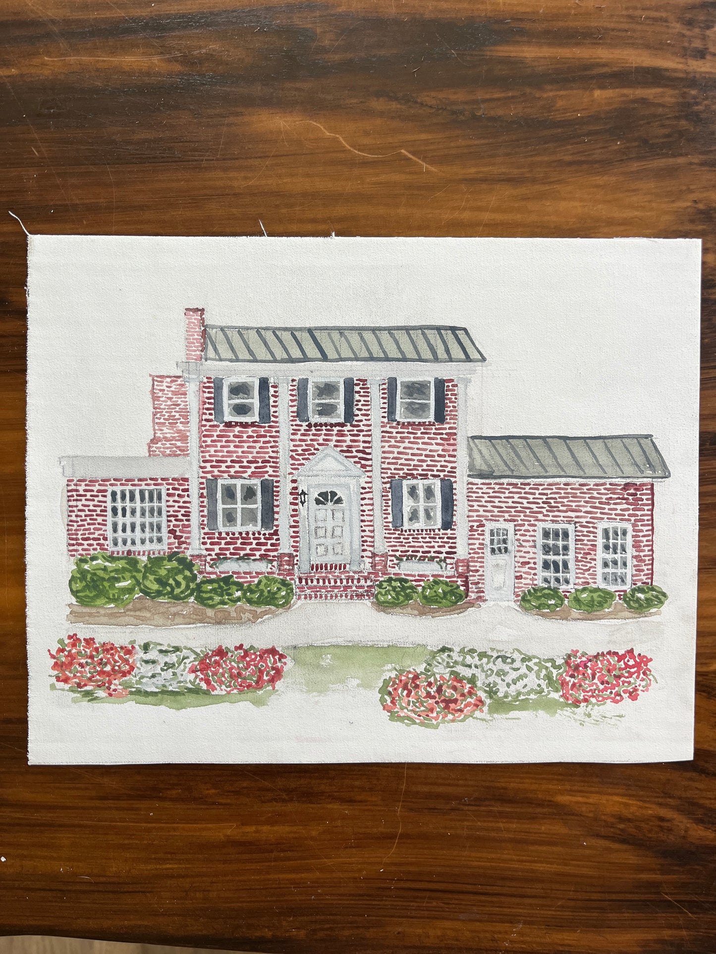 Watercolor house print