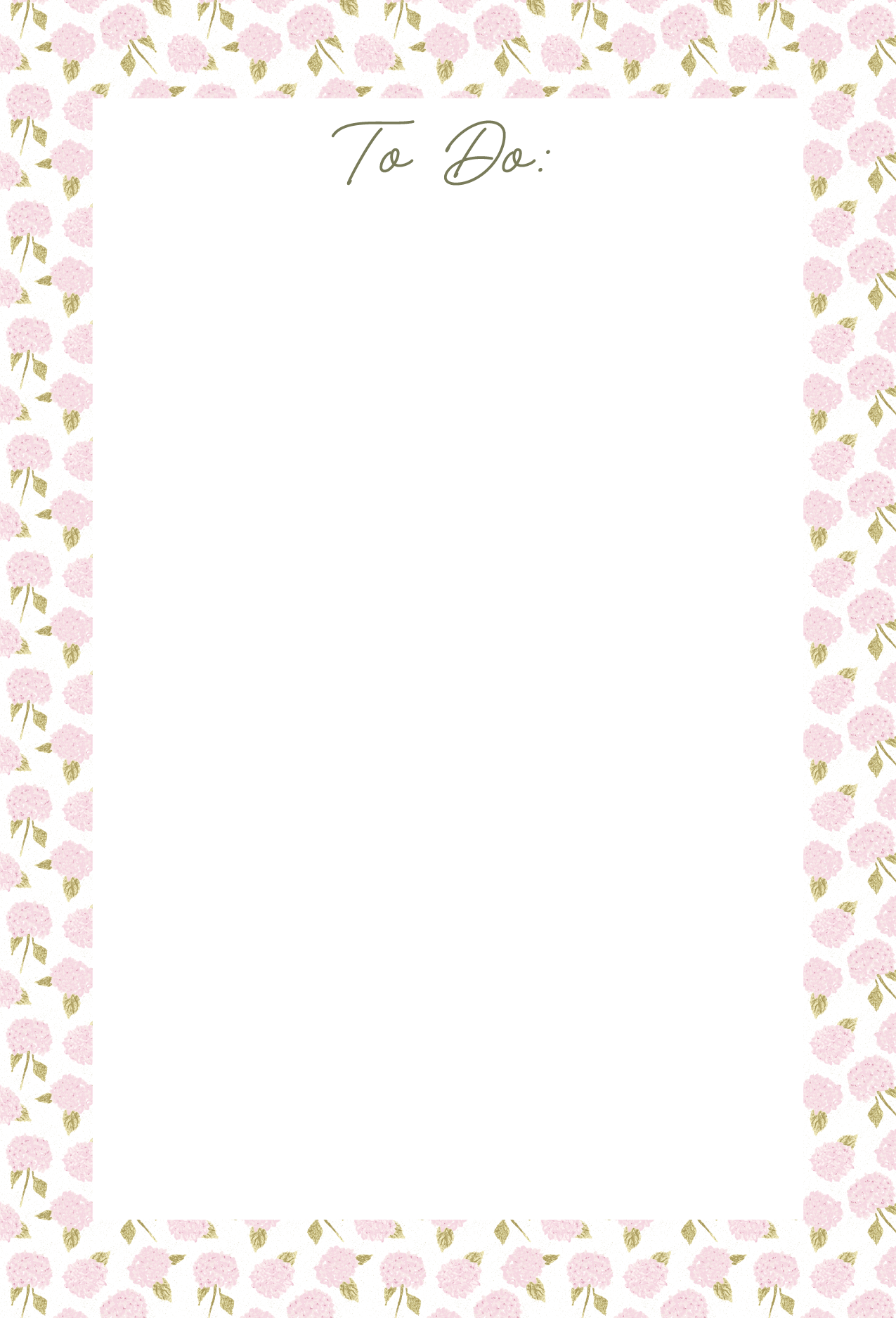 Hydrangea Print Notepad