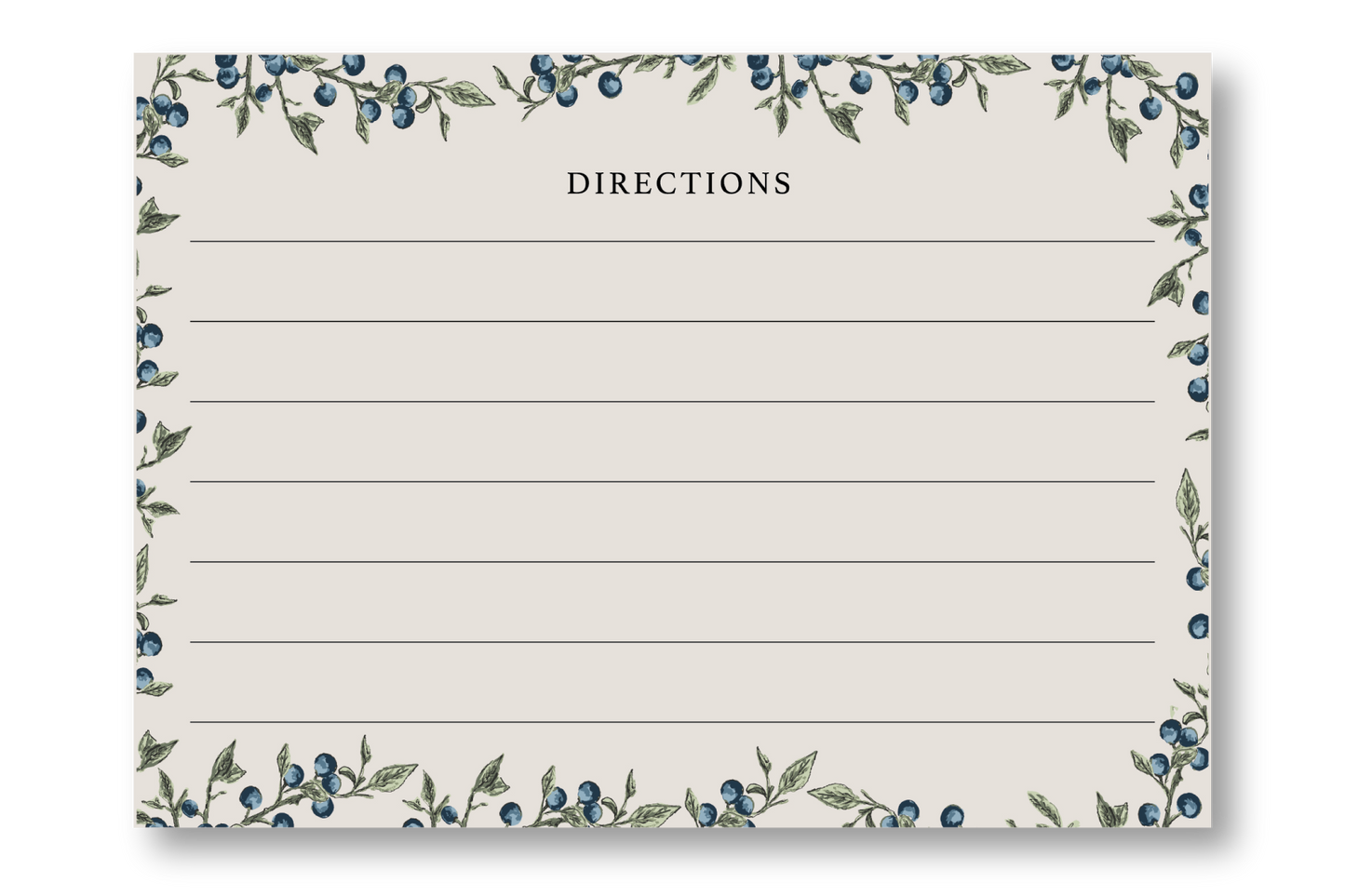 Blueberry Recipe Cards