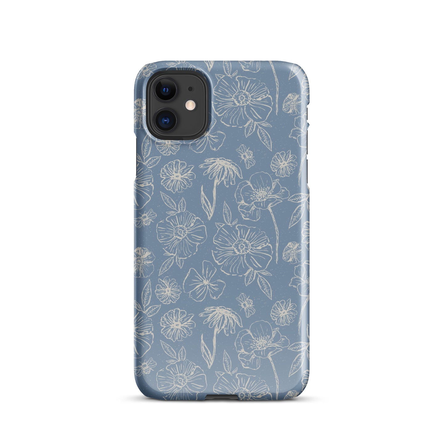 Blue Floral Magnolia Print IPhone Case