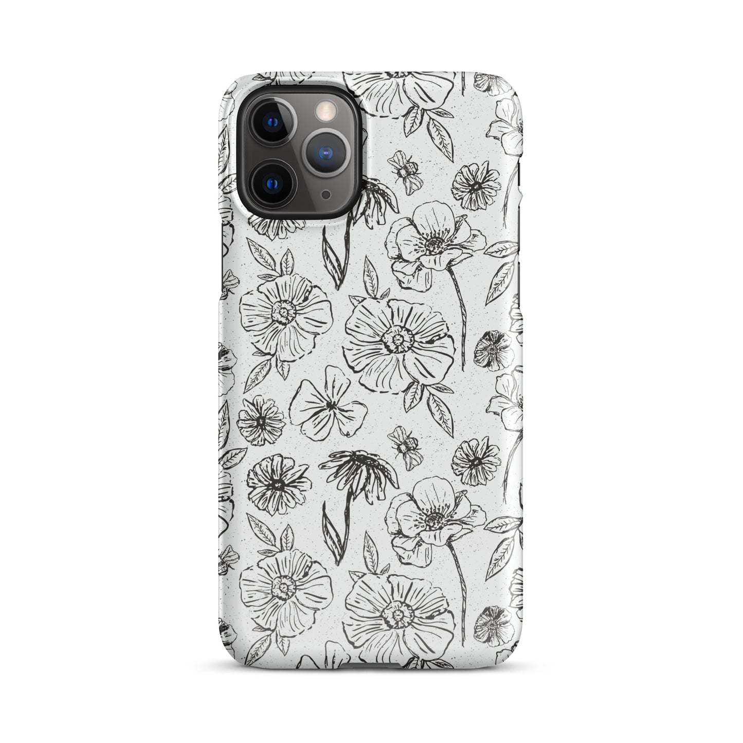 Black Floral Magnolia Print IPhone Case