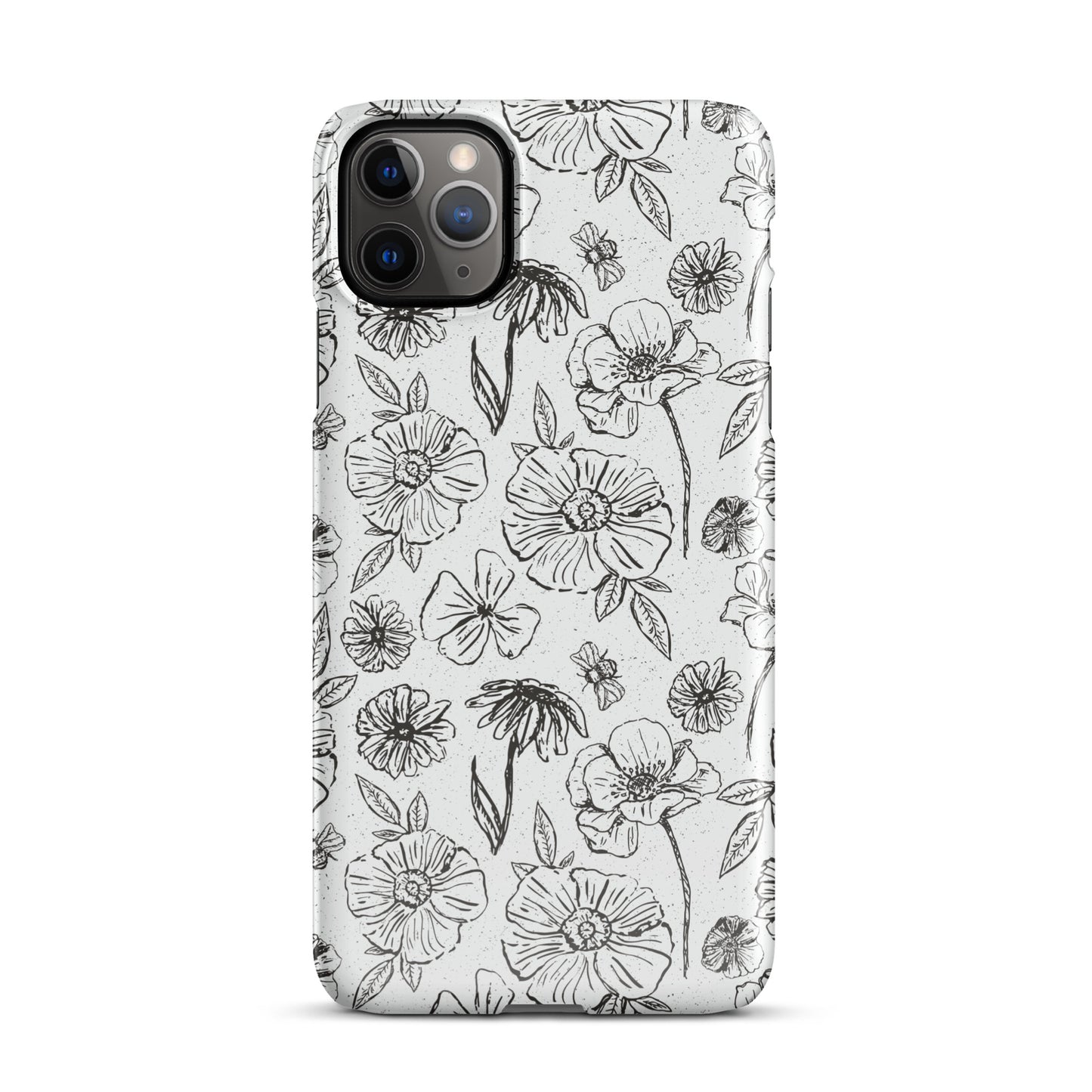 Black Floral Magnolia Print IPhone Case