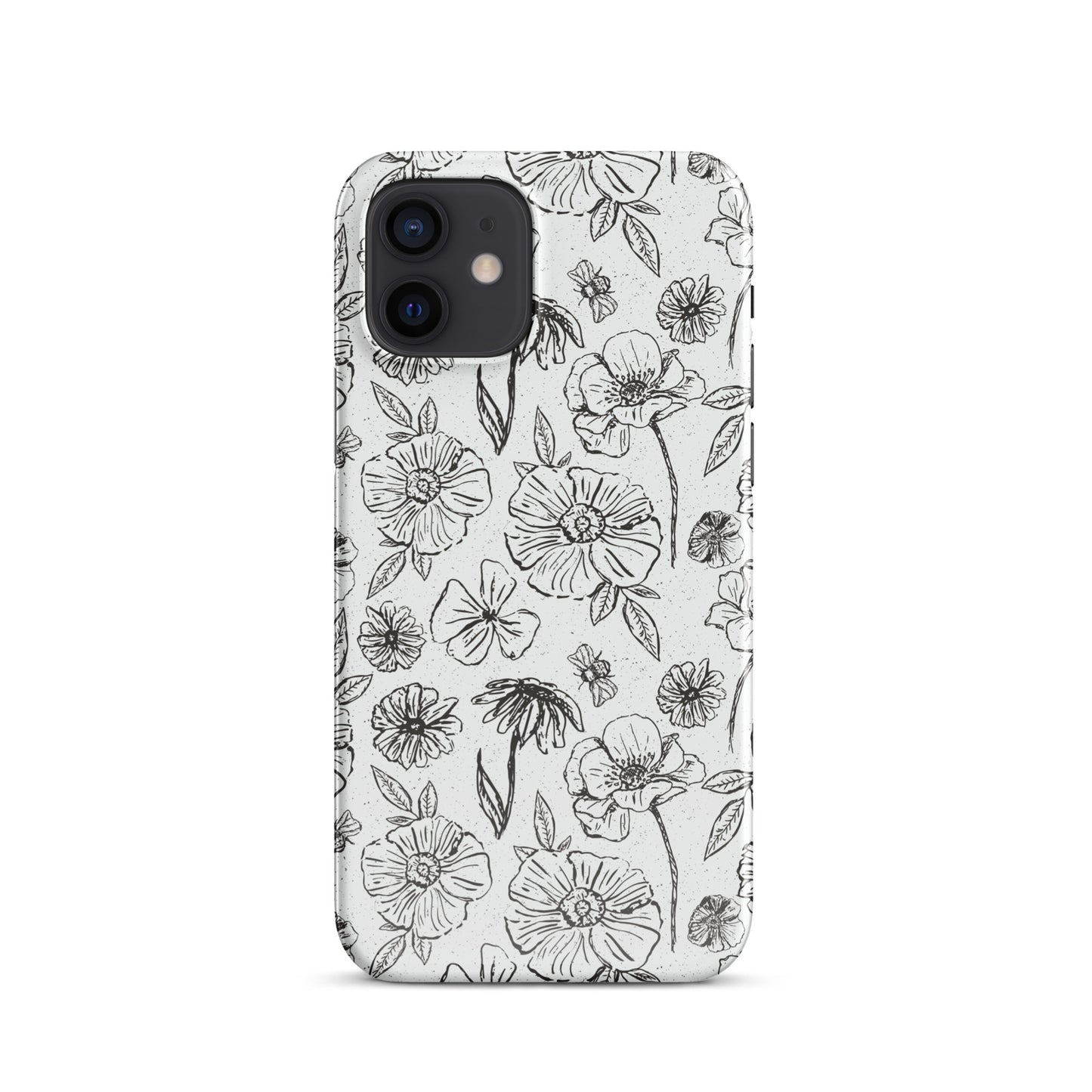 Black Floral Magnolia Print IPhone Case