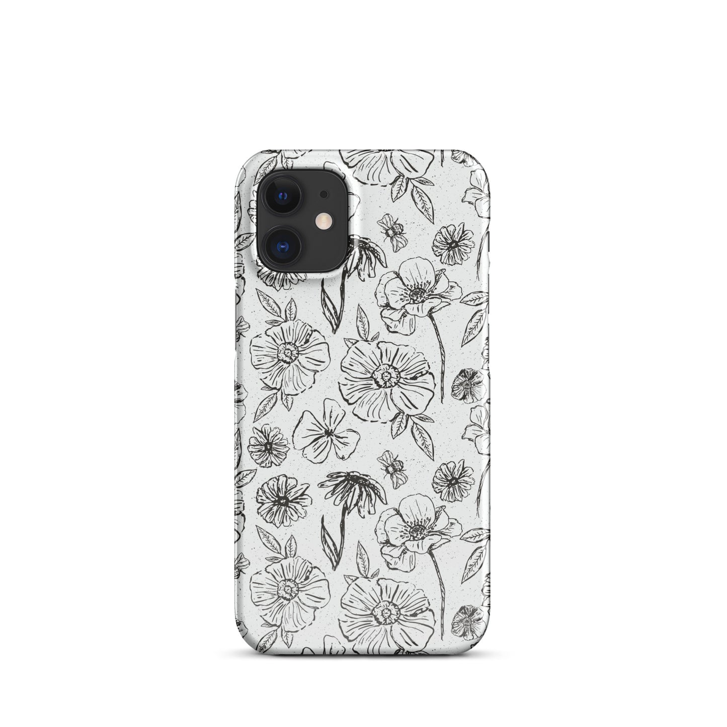 Black Floral Magnolia Print IPhone Case