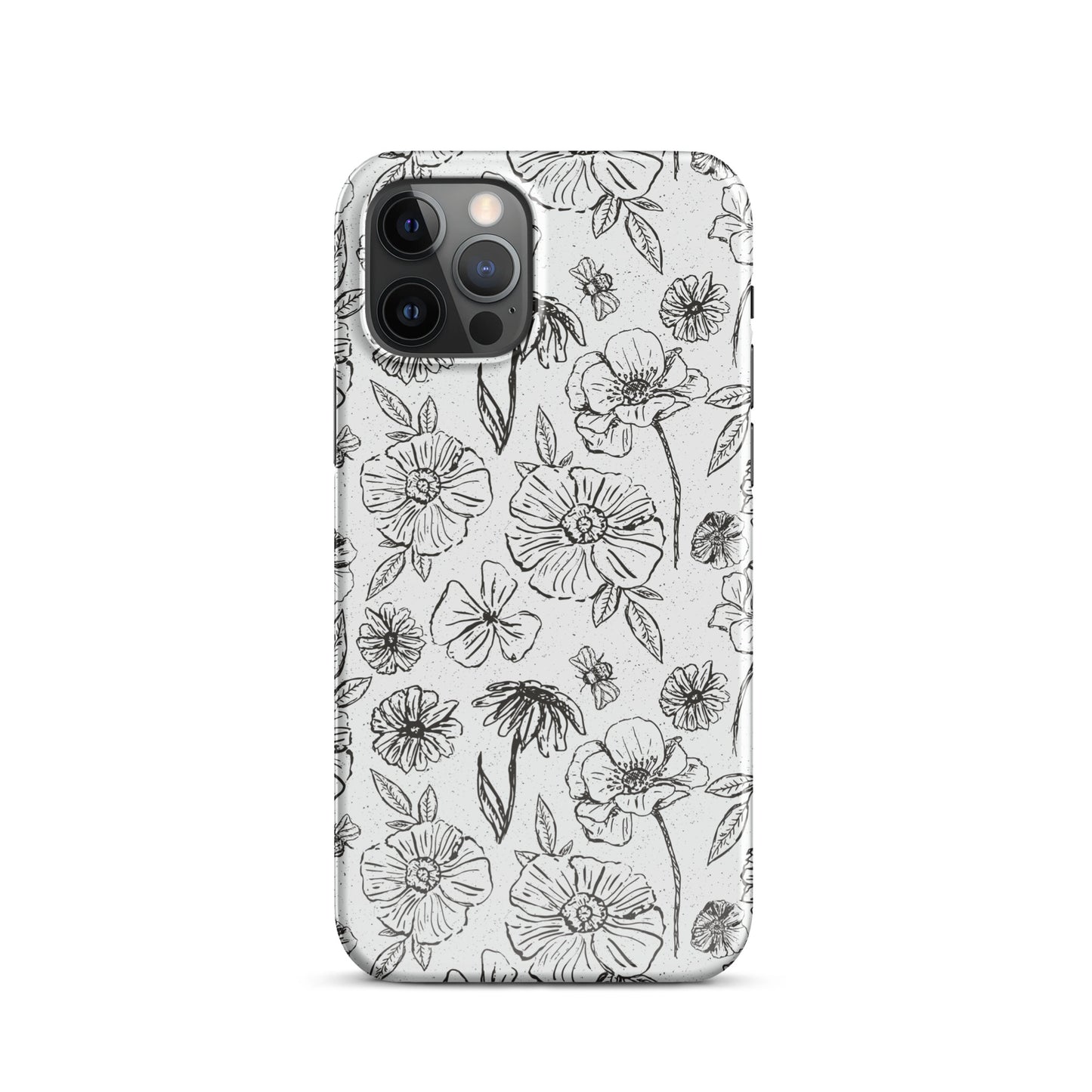 Black Floral Magnolia Print IPhone Case