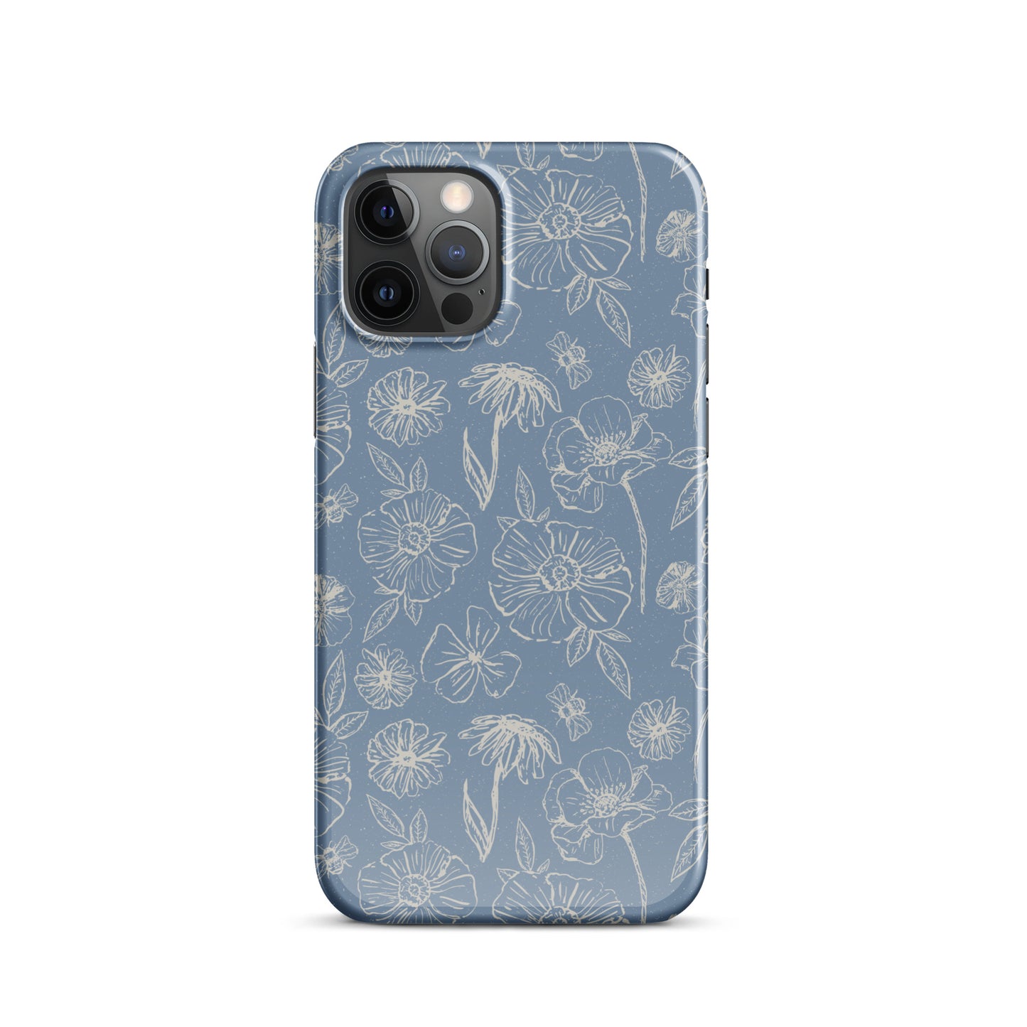 Blue Floral Magnolia Print IPhone Case