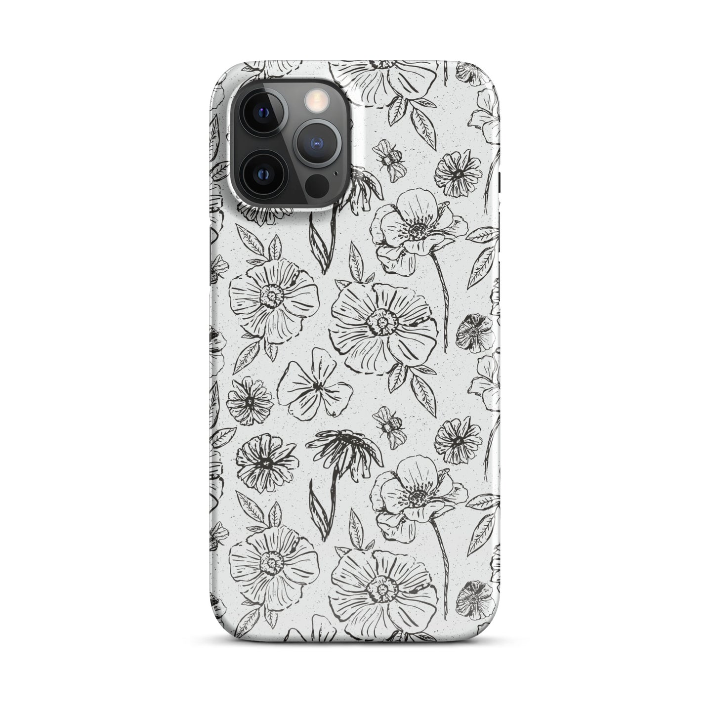 Black Floral Magnolia Print IPhone Case