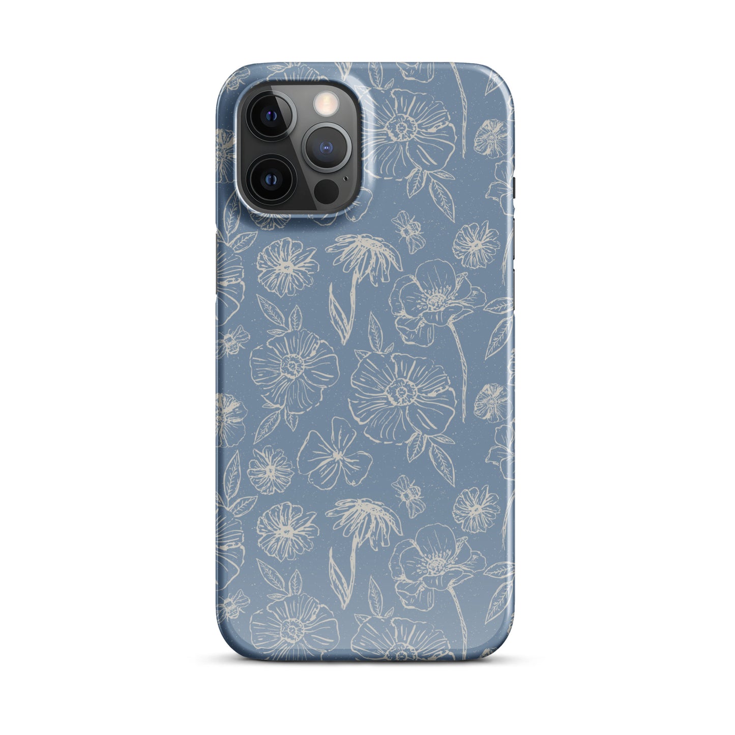 Blue Floral Magnolia Print IPhone Case