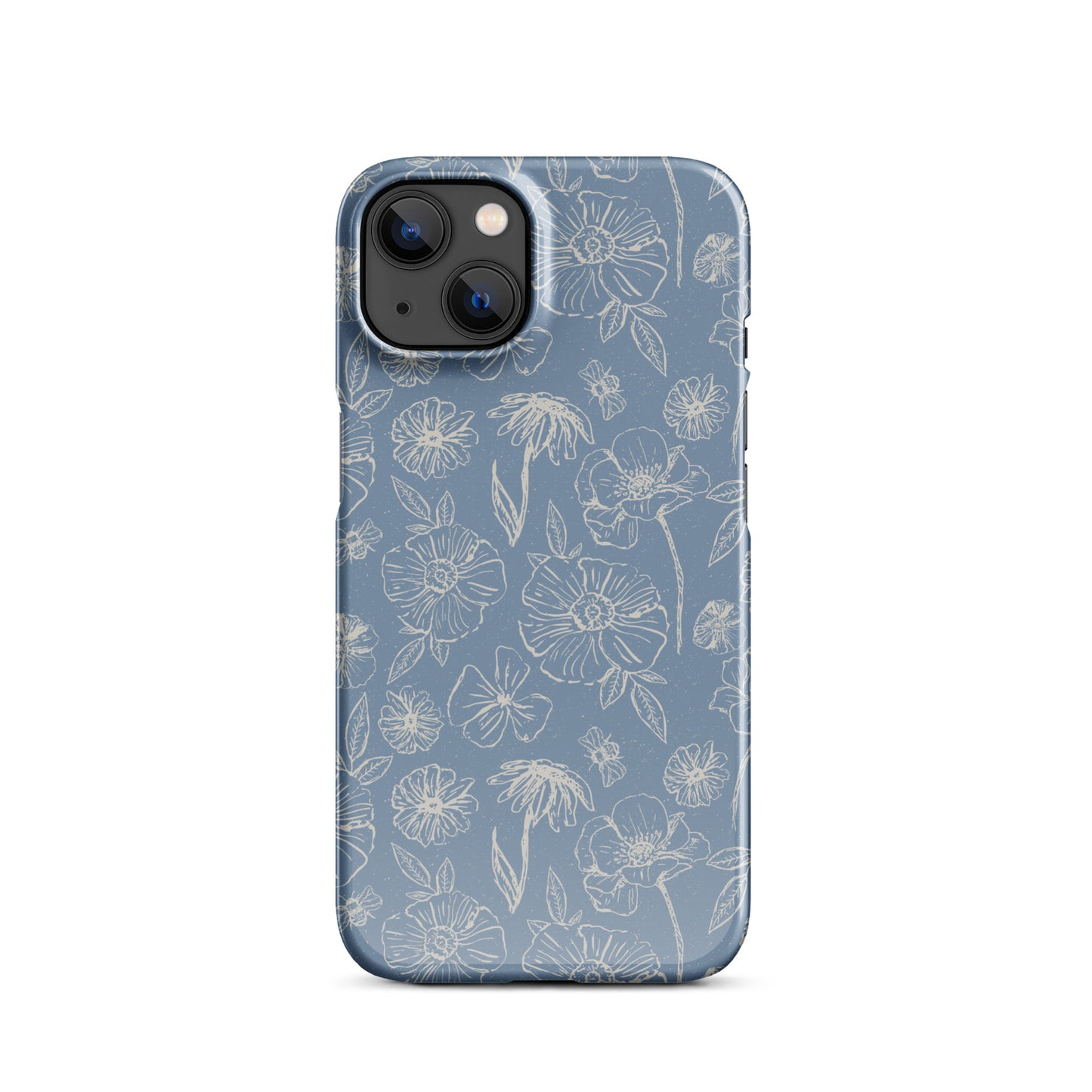 Blue Floral Magnolia Print IPhone Case