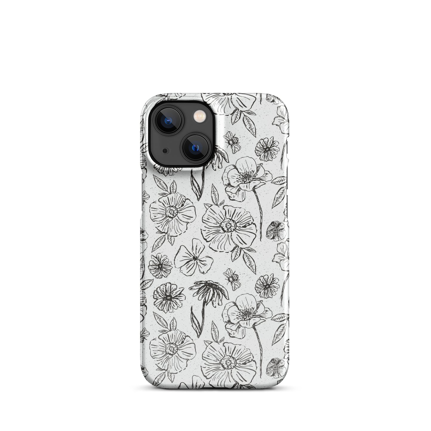 Black Floral Magnolia Print IPhone Case