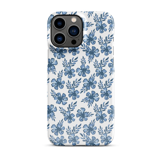 Blue and White Floral IPhone Case