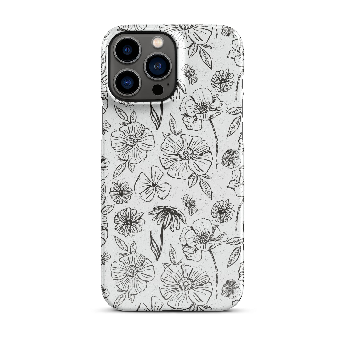 Black Floral Magnolia Print IPhone Case