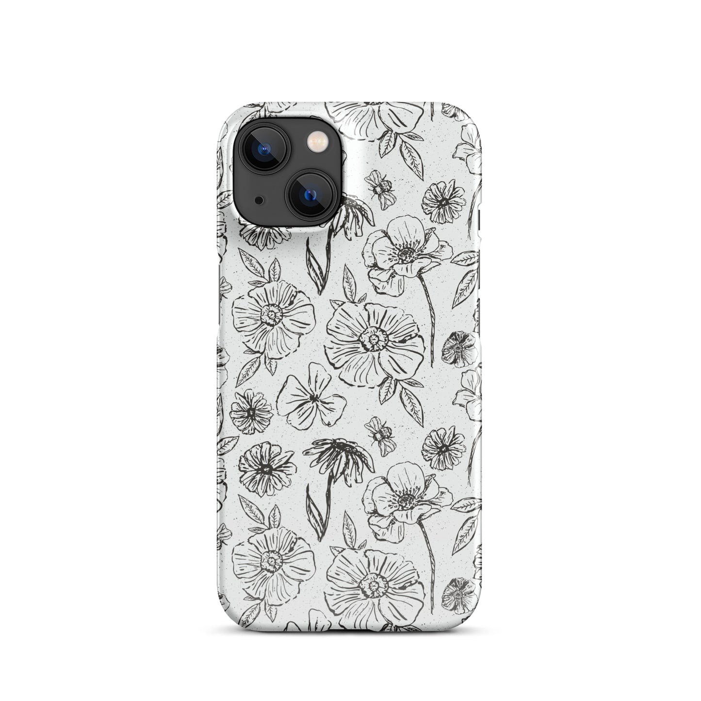 Black Floral Magnolia Print IPhone Case