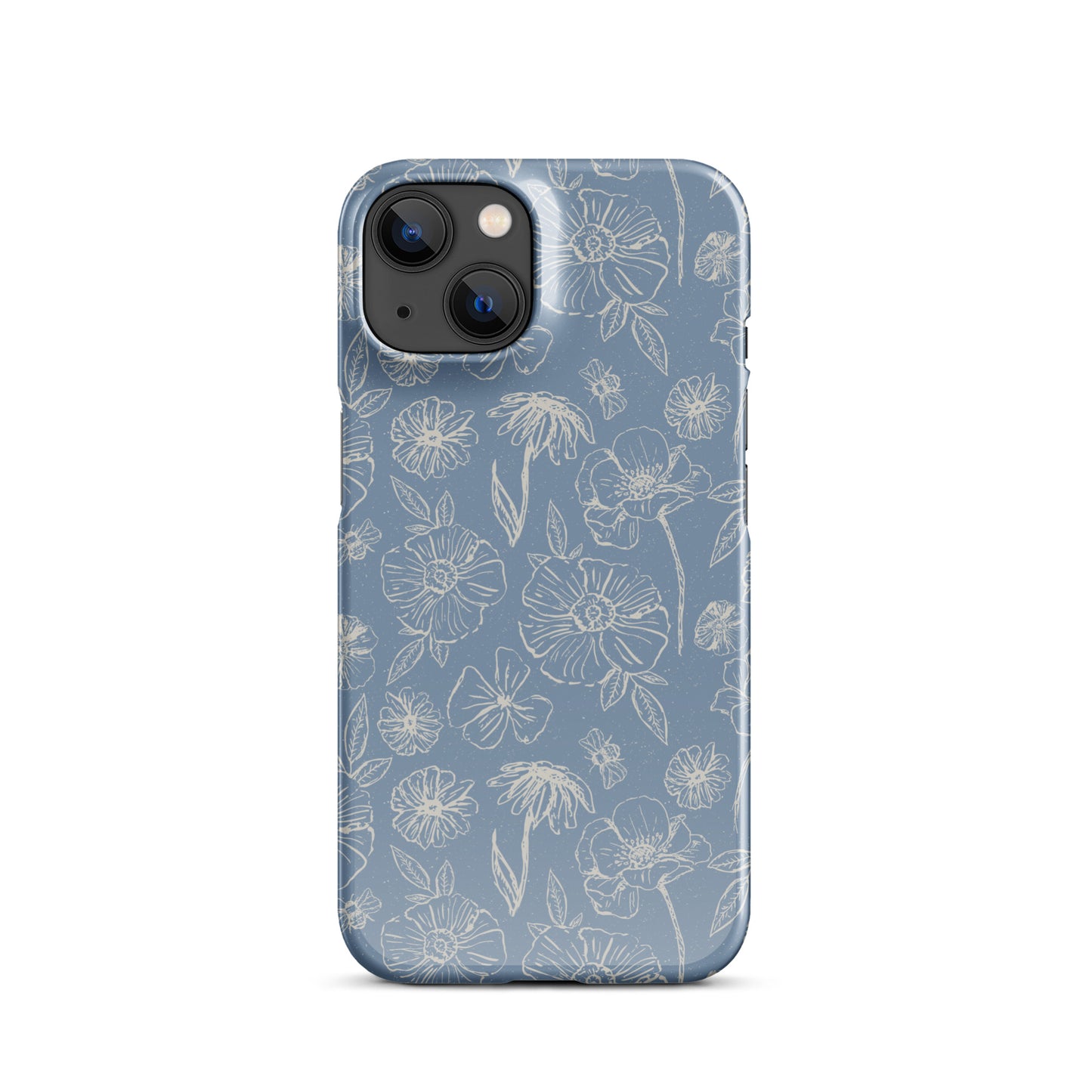 Blue Floral Magnolia Print IPhone Case