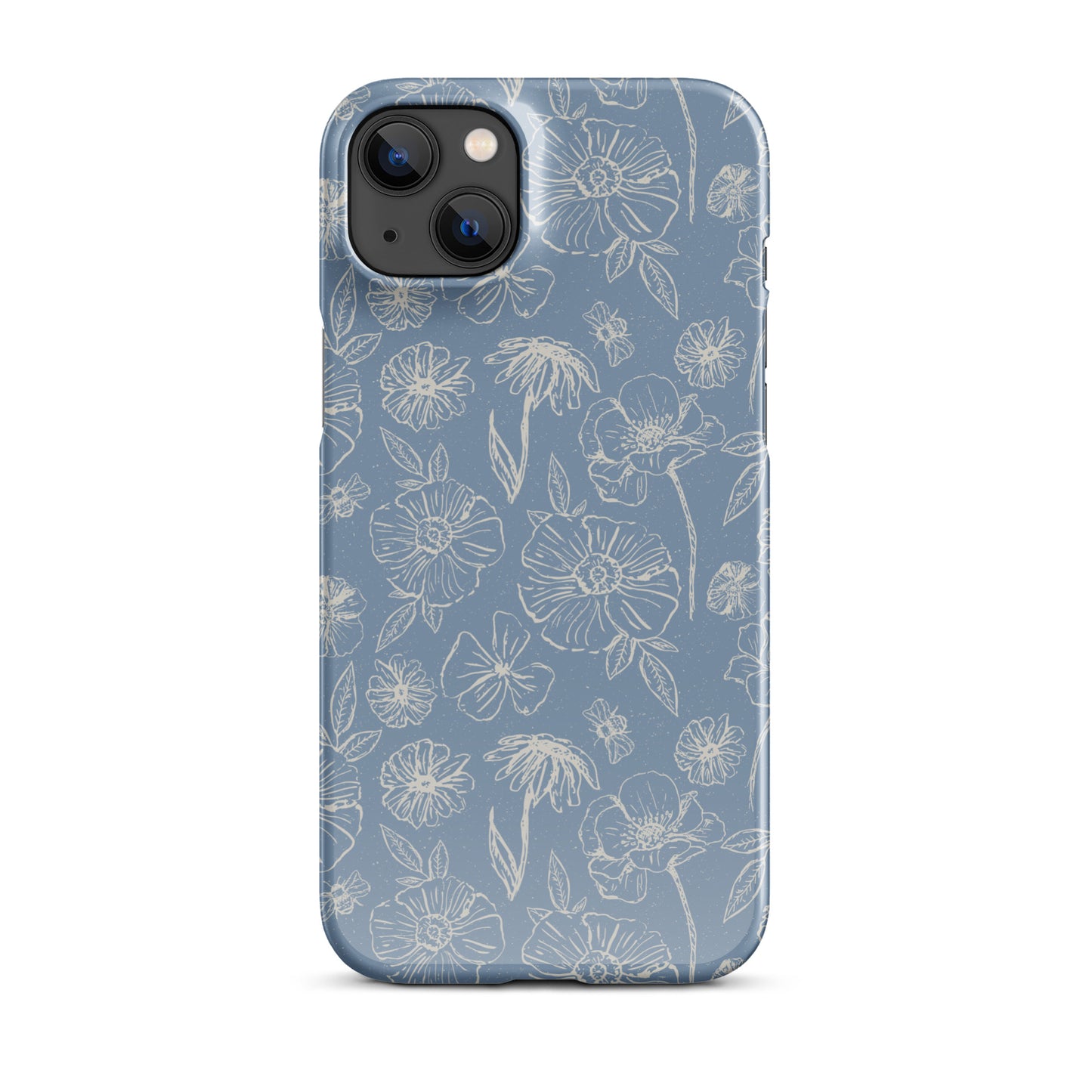 Blue Floral Magnolia Print IPhone Case