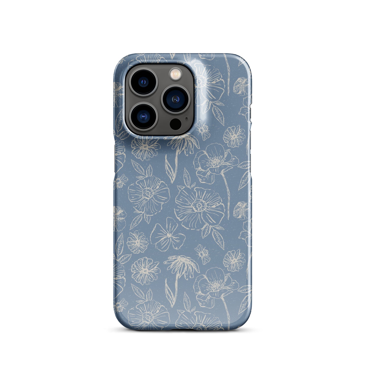 Blue Floral Magnolia Print IPhone Case