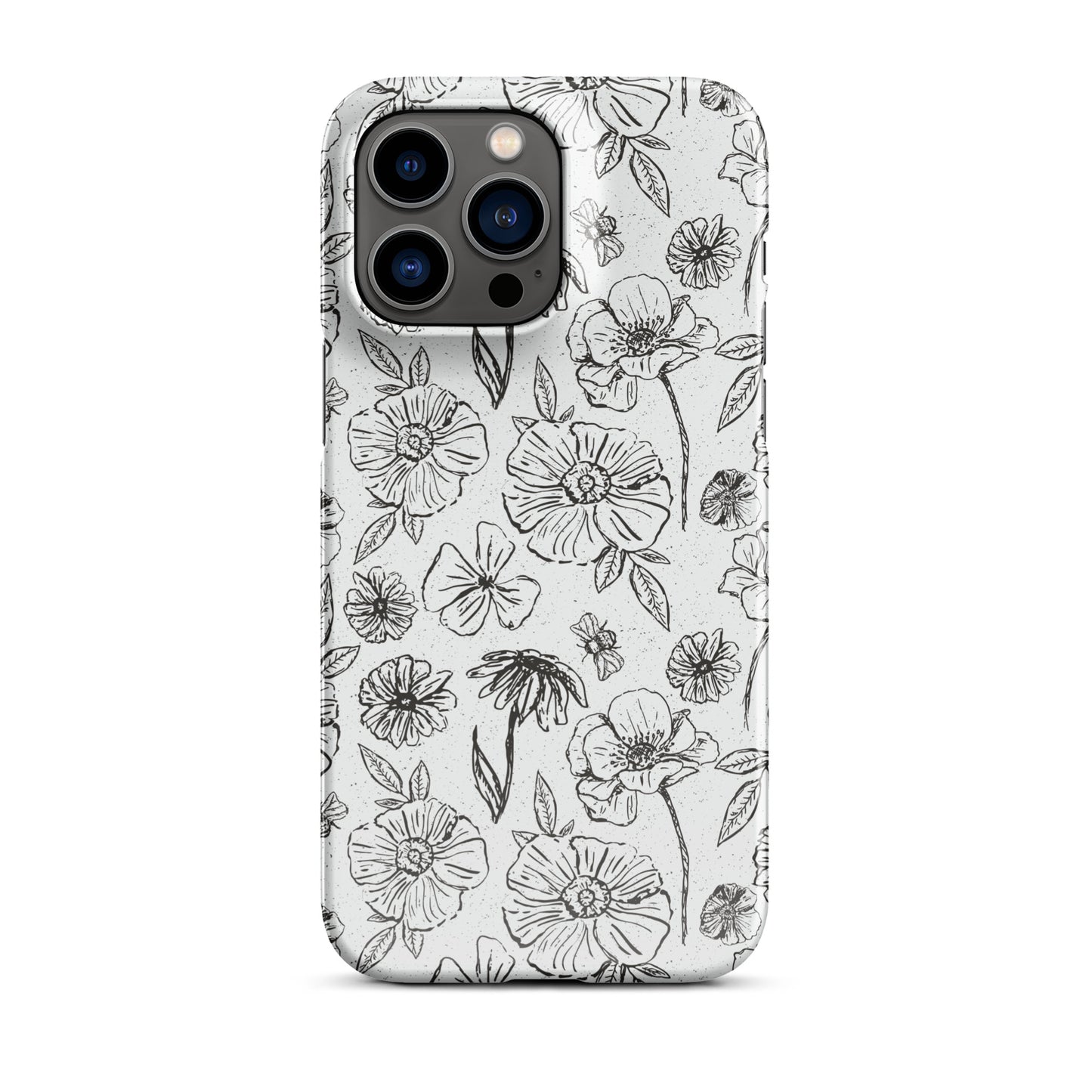 Black Floral Magnolia Print IPhone Case