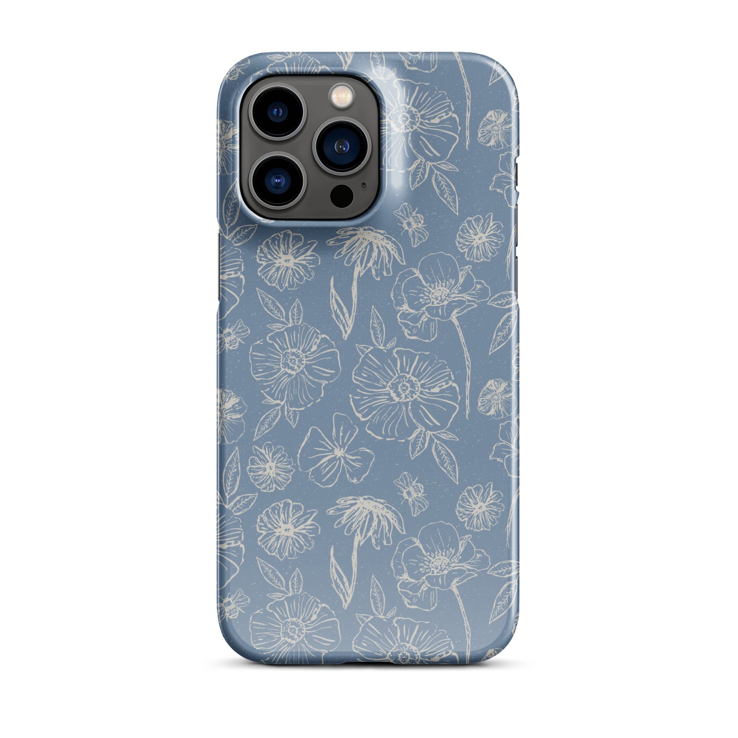 Blue Floral Magnolia Print IPhone Case