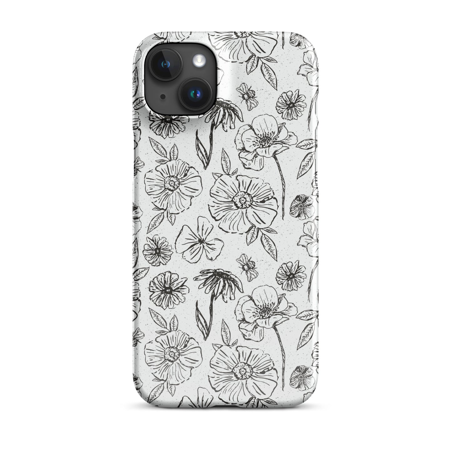 Black Floral Magnolia Print IPhone Case