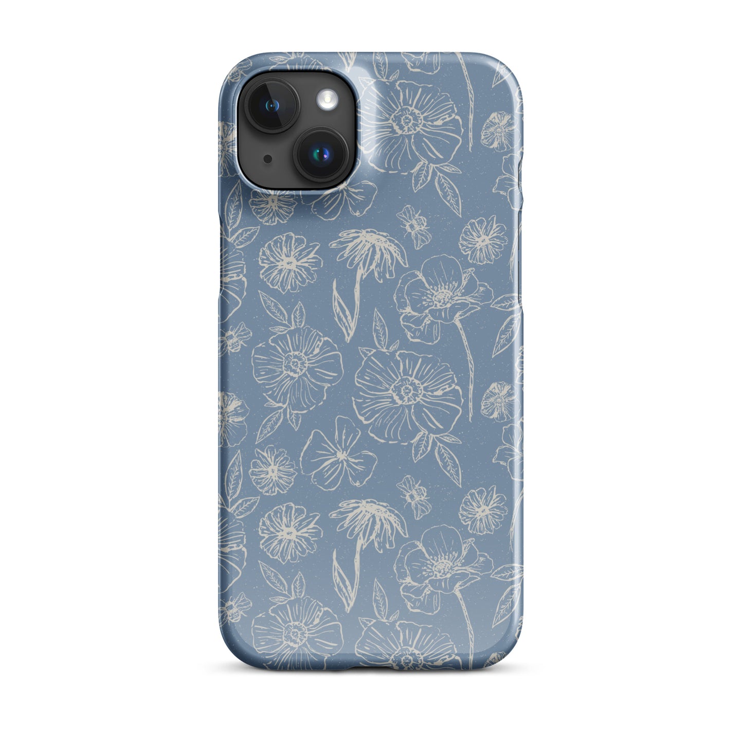 Blue Floral Magnolia Print IPhone Case