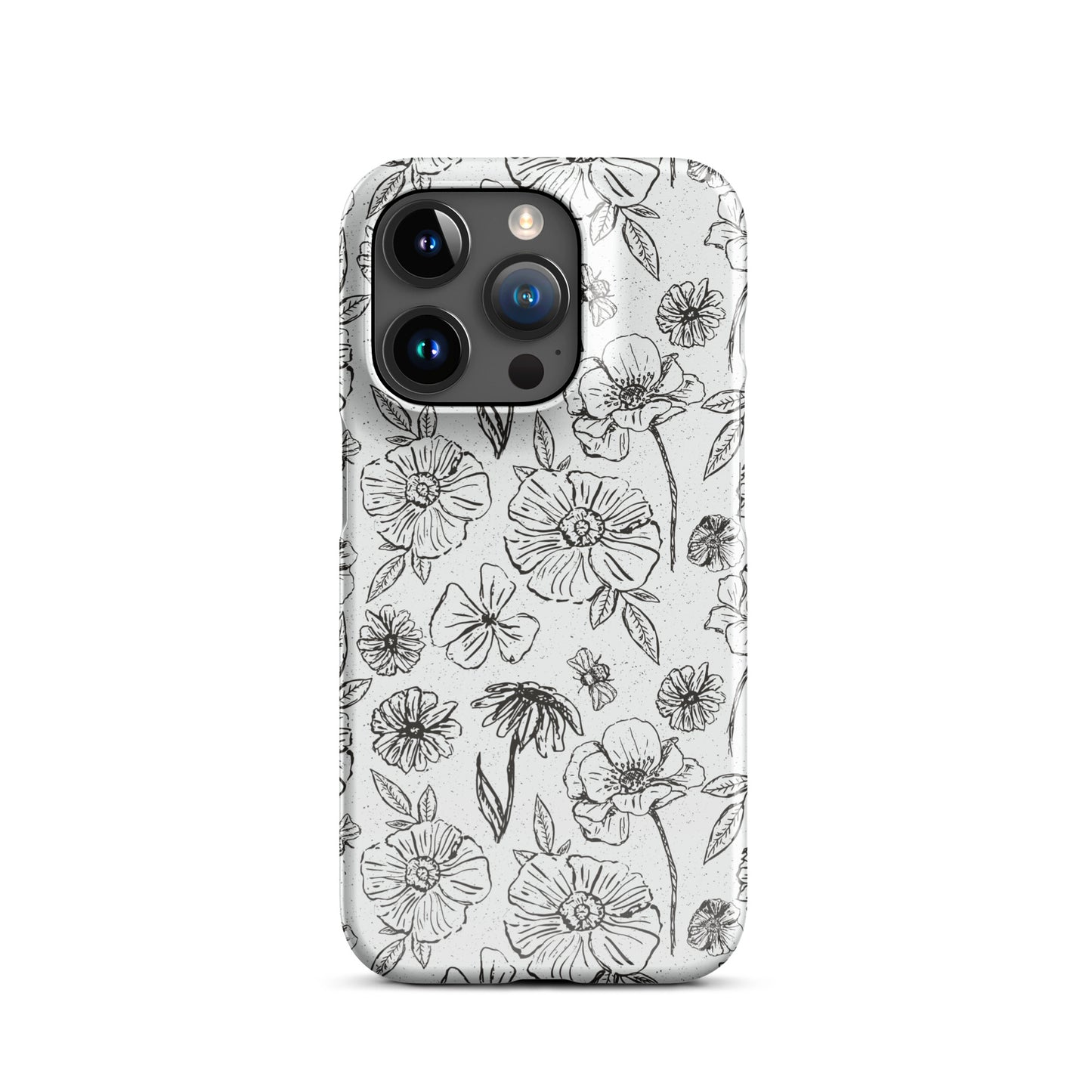 Black Floral Magnolia Print IPhone Case